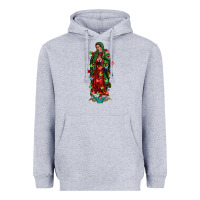 Heather Grey our lady of Guadalupe Christmas Heavyweight Hoodie - Jasminsmagicworld