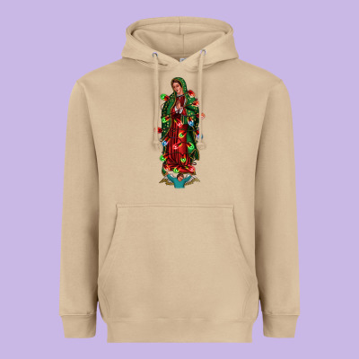 Our Lady Of Guadalupe Christmas Heavyweight Hoodie Designed By Jasminsmagicworld