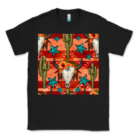 Black bull skull cactus seamless pattern Classic Tee - BundleAndBundleShop
