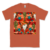 Copper bull skull cactus seamless pattern Classic Tee - BundleAndBundleShop