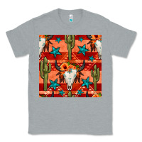 Heather Grey bull skull cactus seamless pattern Classic Tee - BundleAndBundleShop