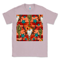 Lilac bull skull cactus seamless pattern Classic Tee - BundleAndBundleShop