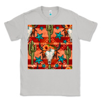 Moon Dust bull skull cactus seamless pattern Classic Tee - BundleAndBundleShop
