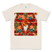 Natural bull skull cactus seamless pattern Classic Tee - BundleAndBundleShop