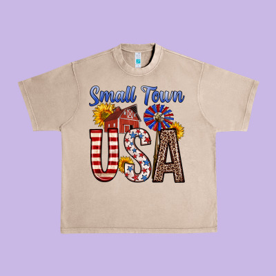 Small Town Usa Urban Heavy Tee Designed By Zillion Design Studio