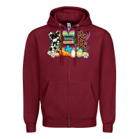 Burgundy western rabbits Zipper Hoodie - AdoDesignShop