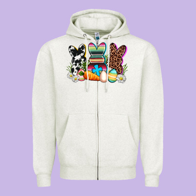 Western Rabbits Zipper Hoodie Designed By Adodesignshop