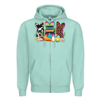 Seafoam western rabbits Zipper Hoodie - AdoDesignShop
