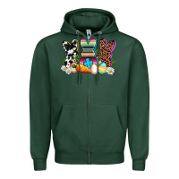 Sports Green western rabbits Zipper Hoodie - AdoDesignShop