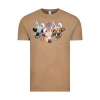 Vintage Coffee Easter Cows With Bunny Ears Vintage Tee - RanaPortraitStore