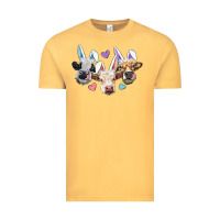 Vintage Mustard Easter Cows With Bunny Ears Vintage Tee - RanaPortraitStore