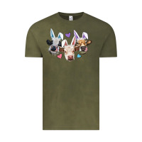 Vintage Olive Easter Cows With Bunny Ears Vintage Tee - RanaPortraitStore