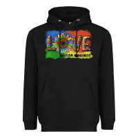 Black sunflower love autism awareness Heavyweight Hoodie - BarkalooDesign
