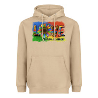 Mushroom sunflower love autism awareness Heavyweight Hoodie - BarkalooDesign