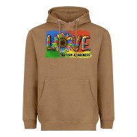 Toasted Coconut sunflower love autism awareness Heavyweight Hoodie - BarkalooDesign