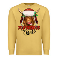 Antique Gold you serious clark highland cow Premium Sweatshirt - Jasminsmagicworld