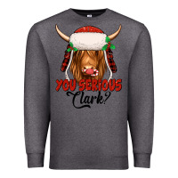 Charcoal Heather you serious clark highland cow Premium Sweatshirt - Jasminsmagicworld
