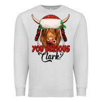 Dove Grey you serious clark highland cow Premium Sweatshirt - Jasminsmagicworld