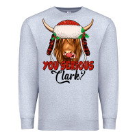 Heather Grey you serious clark highland cow Premium Sweatshirt - Jasminsmagicworld