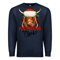 Navy you serious clark highland cow Premium Sweatshirt - Jasminsmagicworld