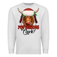 Oatmeal Heather you serious clark highland cow Premium Sweatshirt - Jasminsmagicworld
