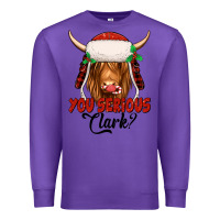Purple you serious clark highland cow Premium Sweatshirt - Jasminsmagicworld