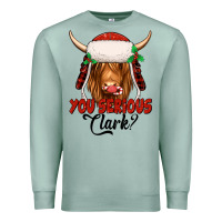 Seafoam you serious clark highland cow Premium Sweatshirt - Jasminsmagicworld