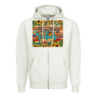 Oatmeal Heather teacher vibes Zipper Hoodie - JahusDesignShop