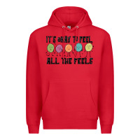 Red ıt's okay to feel all the feels Premium Hoodie - MaliasSmallBusiness