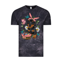 Cloud Black Easter Dachshund Vintage Tee - RanaPortraitStore