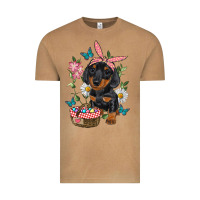 Vintage Camel Easter Dachshund Vintage Tee - RanaPortraitStore