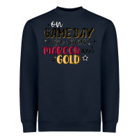 Navy on game day we wear maroon and gold Heavyweight Sweatshirt - MaliasSmallBusiness