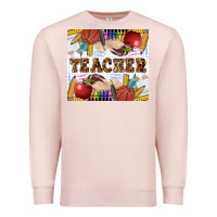 Pale Pink Western Teacher Premium Sweatshirt - LillyAllenDesigns