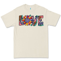 Love Sunflower Usa Flag Leopard Premium Tee | Teevron