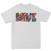 Dove Grey love sunflower usa flag leopard Premium Tee - Artiststas