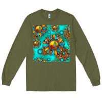 Army Green western sunset sunflowers seamless pattern Long Sleeve Tee - HRA Design Shop
