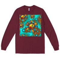 Burgundy western sunset sunflowers seamless pattern Long Sleeve Tee - HRA Design Shop
