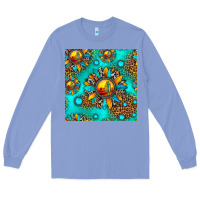 Colony Blue western sunset sunflowers seamless pattern Long Sleeve Tee - HRA Design Shop