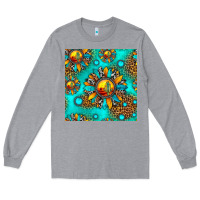Heather Grey western sunset sunflowers seamless pattern Long Sleeve Tee - HRA Design Shop