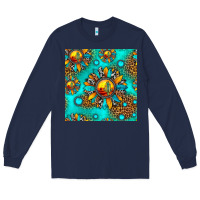 Navy western sunset sunflowers seamless pattern Long Sleeve Tee - HRA Design Shop