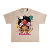 French Oak afro messy bun teacherlife Urban Heavy Tee - texasbilliewilder