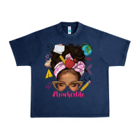 Navy afro messy bun teacherlife Urban Heavy Tee - texasbilliewilder