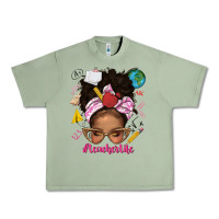Oil Green afro messy bun teacherlife Urban Heavy Tee - texasbilliewilder