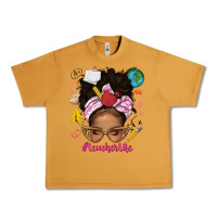 Afro Messy Bun Teacherlife Urban Heavy Tee | Teevron