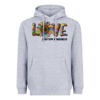Heather Grey love sunflower autism awareness Heavyweight Hoodie - BarkalooDesign