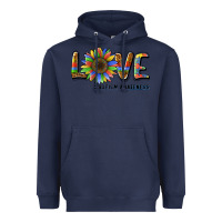 Navy love sunflower autism awareness Heavyweight Hoodie - BarkalooDesign