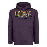 Plum love sunflower autism awareness Heavyweight Hoodie - BarkalooDesign
