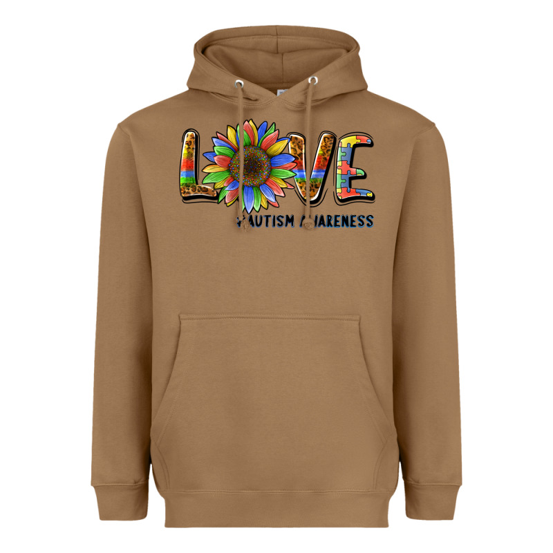 Love Sunflower Autism Awareness Heavyweight Hoodie by BarkalooDesign | Teevron