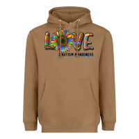 Toasted Coconut love sunflower autism awareness Heavyweight Hoodie - BarkalooDesign
