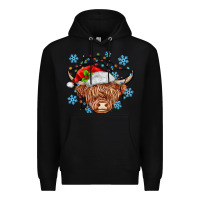 Black christmas cow Premium Hoodie - MaliasSmallBusiness
